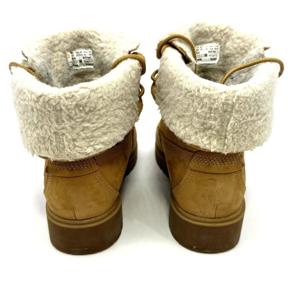 Timberland Jayne WP Fleece Down Wheat Nubuck Boots A1SGA Women's Size 6.5